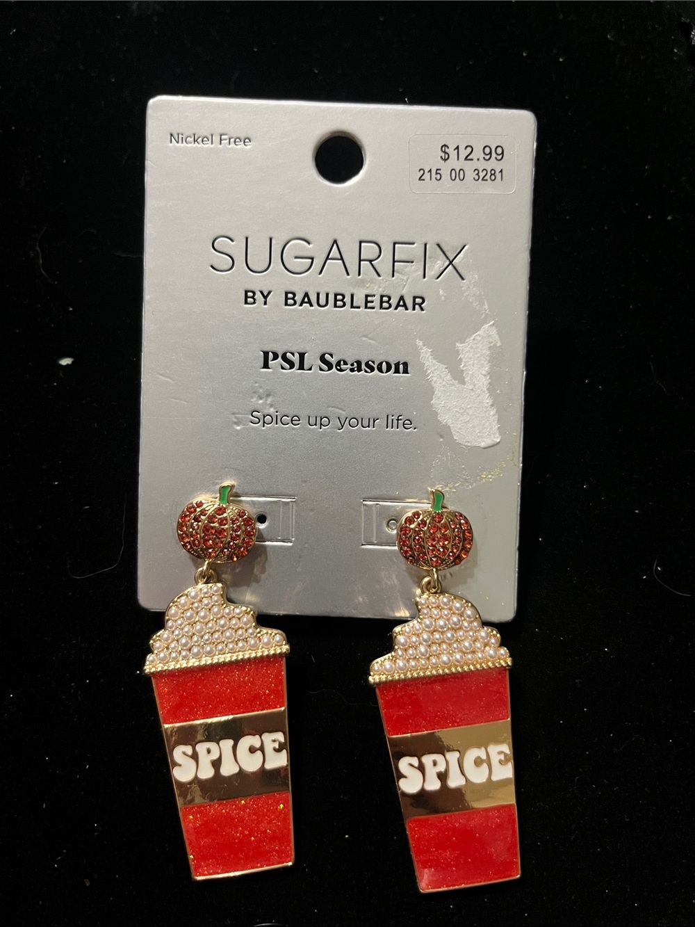BaubleBar Red, Gold and White 'Spice' Pumpkin Latte Drop Earrings